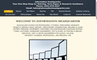 Information Headquarter - Tutoring & Writing Center website