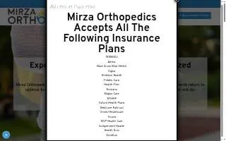 Mirza Orthopedics of Smithtown website