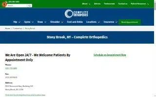 Complete Orthopedics of Stony Brook website