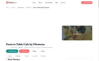 Farm to Table Cafe by Filomena website