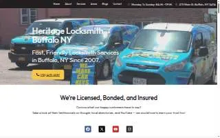 Heritage Locksmith - Keys on wheels of Amherst website