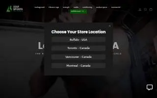 Leap Sports Fitness website
