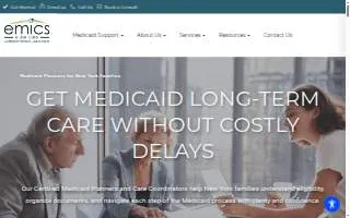 Emics Elder Care website