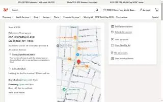 Walgreens of Uniondale website