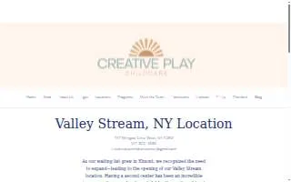 Creative Play Childcare Valley Stream website