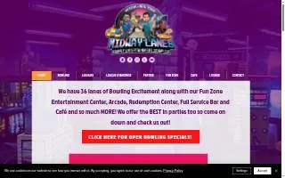 Midway Lanes Family Entertainment Complex of Vestal website