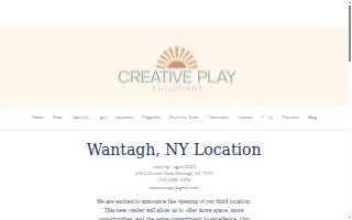 Creative Play Childcare Center Wantagh website