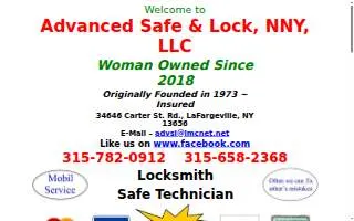 Advanced Safe & Lock,NNY,LLC website