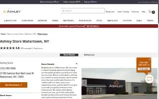 Ashley Store of Watertown website