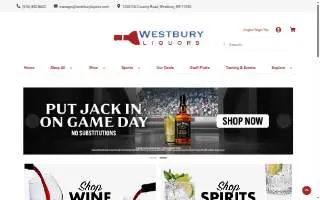 Westbury Liquors website