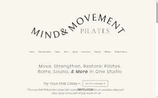Mind & Movement Pilates website