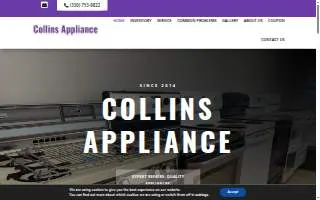 Collins Appliance Repair of Akron website