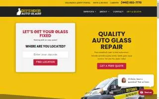 Defender Auto Glass - Akron website