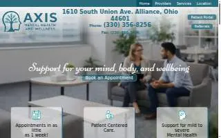 Axis Mental Health and Wellness website
