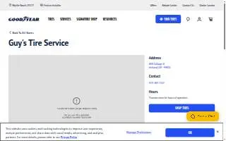 Guy's Tire Service website
