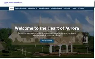 Aurora Chamber of Commerce & Visitors Bureau website