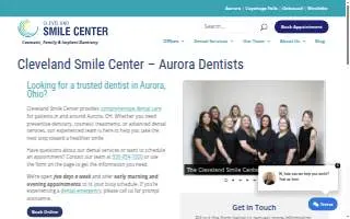 Cleveland Smile Center - Aurora Dentists website