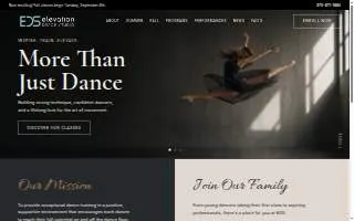 Elevation Dance Studio of Aurora website