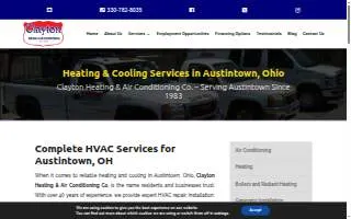 Clayton Heating & Air Conditioning of Austintown website