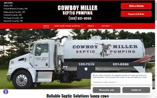 Cowboy Miller Septic Pumping, Inc. website