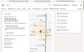 Walgreens of Avon Lake website