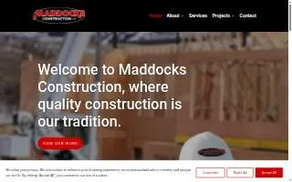 Maddocks Construction of Avon website