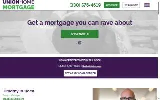 Tim Bullock Ohio Mortgage Lender with Union Home Mortgage of Barberton website
