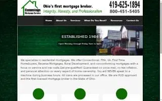 Cummings Mortgage Service website
