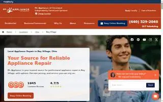 Home Appliance of Bay Village website