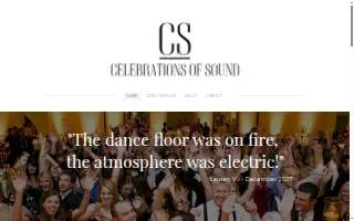 Celebrations Of Sound website
