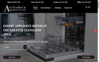 Ace Washer & Appliance Services of Bedford Heights website