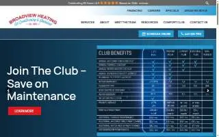 Broadview Heating Air Conditioning and Electrical website