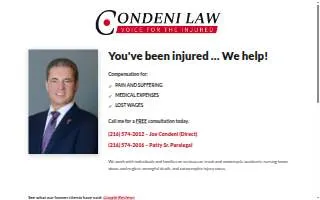 Condeni Law LLC - Voice For The Injured of Broadview Heights website