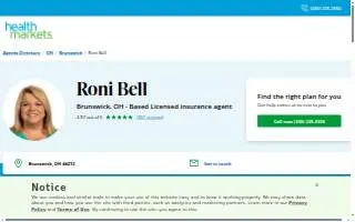 HealthMarkets Insurance - Roni Bell website