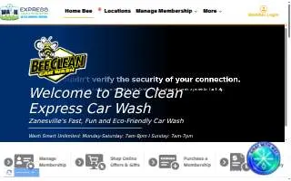 Bee Clean Express Car Wash website