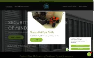 AA Self Storage - Leland website