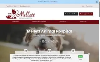 Mellett Animal Hospital website