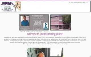 Goebel Hearing Center website