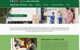 Big John Movers website