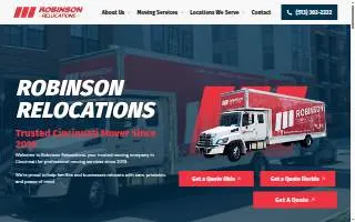 Robinson Relocations of Cincinnati website