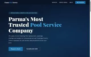 Classic Pool Service of Cleveland website