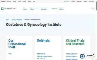 Cleveland Clinic Obstetrics and Gynecology website