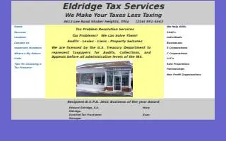 Eldridge Tax Services of Cleveland website