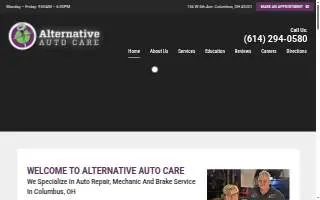 Alternative Auto Care website