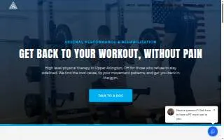 Arsenal Performance and Rehabilitation website