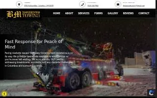 BM Towing website