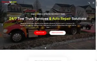 Broad & James Towing of Columbus website