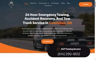 Burm's Towing website