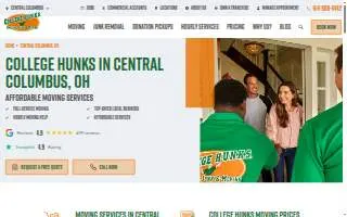 College Hunks Moving Central Columbus website