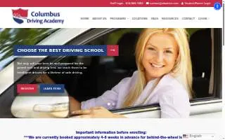 Columbus Driving Academy website